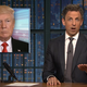 Illustration for article titled Seth Meyers takes a closer look at why you can’t take a week off under Trump